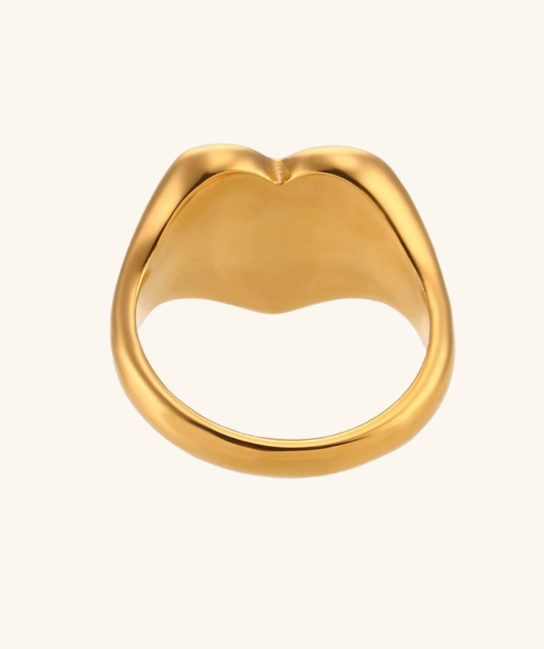 Heart Gold-Plated Signet Ring