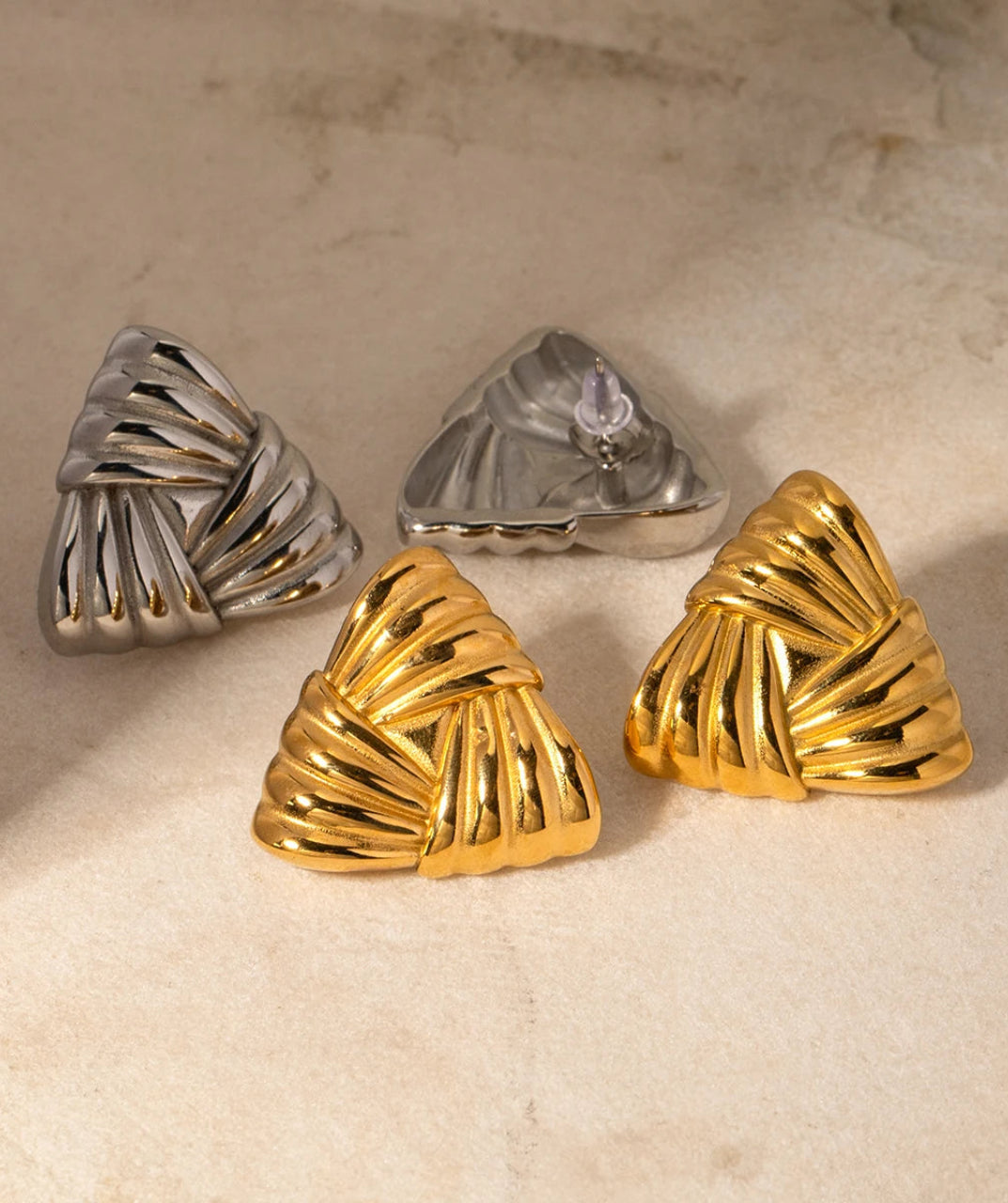 Triangle Line Stud Earrings