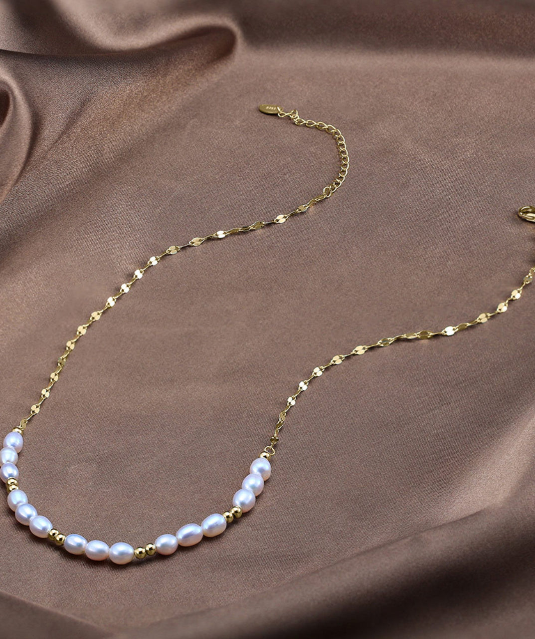 Pearl Silver Chain Necklace