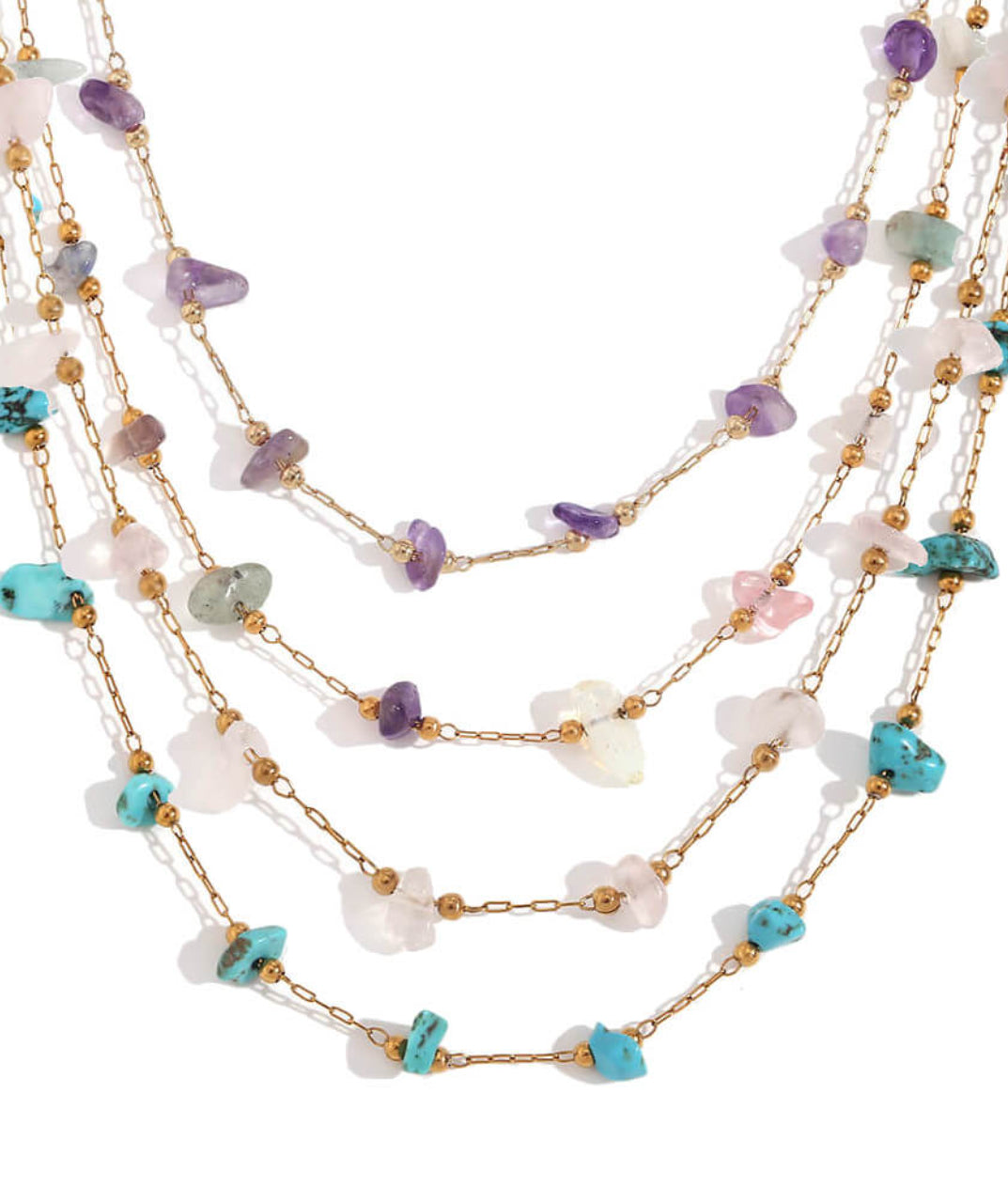 Nature Stone Chain Necklace