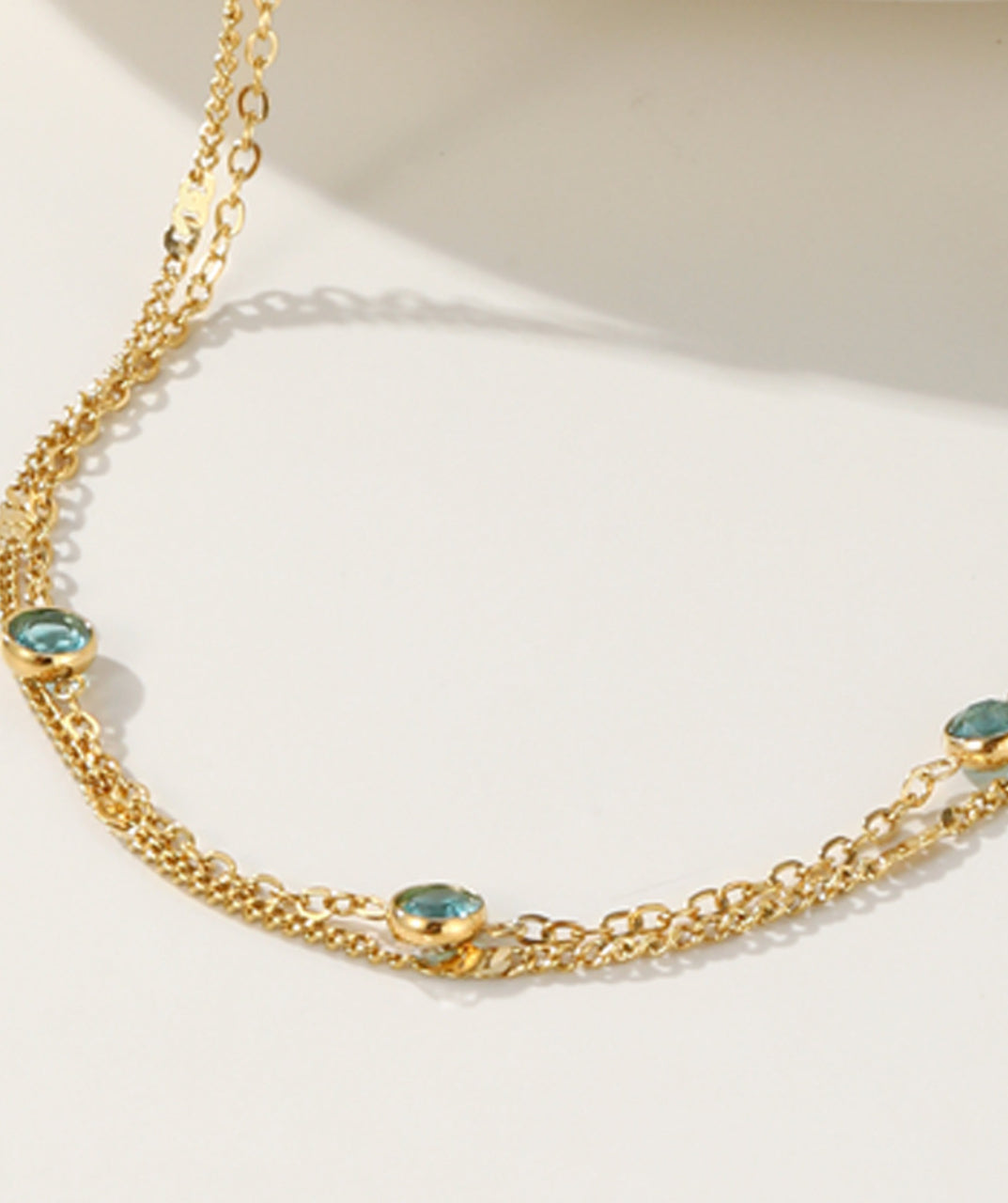 Blue Gemstone Chain Bracelet