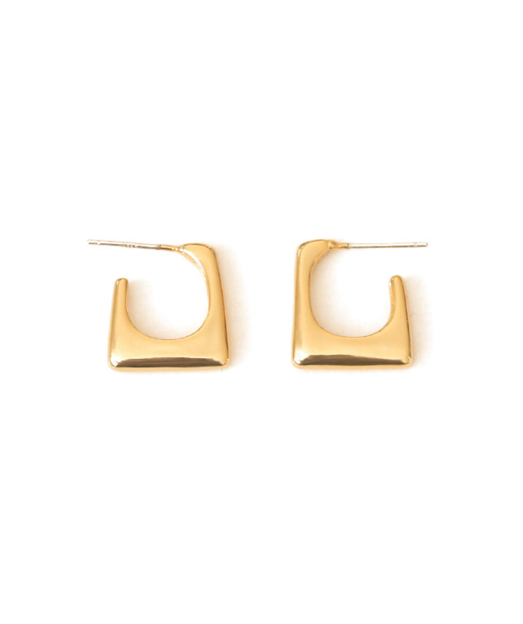 Geometric Brass Hoop Earrings