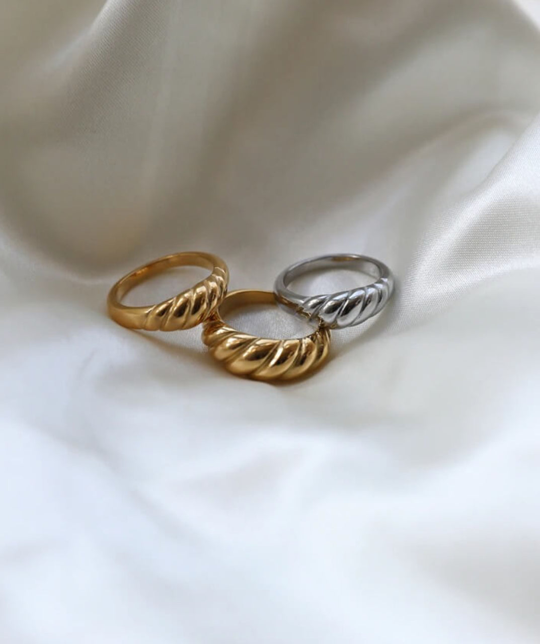 Helical Gold Stackable Ring