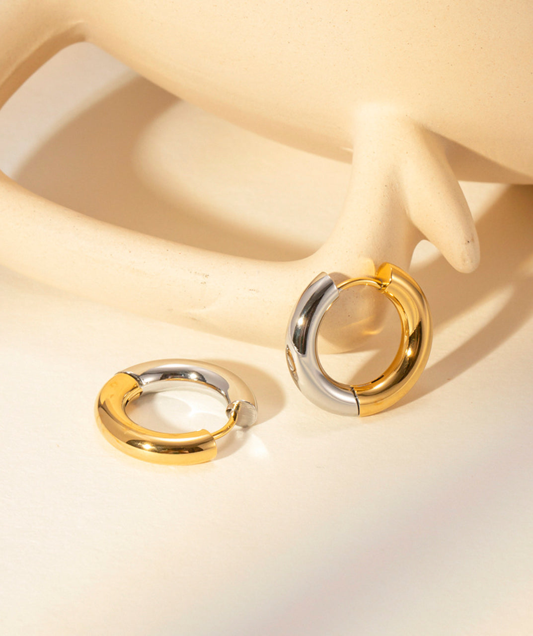 Silver Gold Hoop Earrings