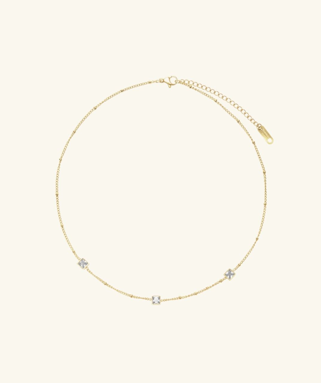 Tri-Tone Zircon Chain Necklace