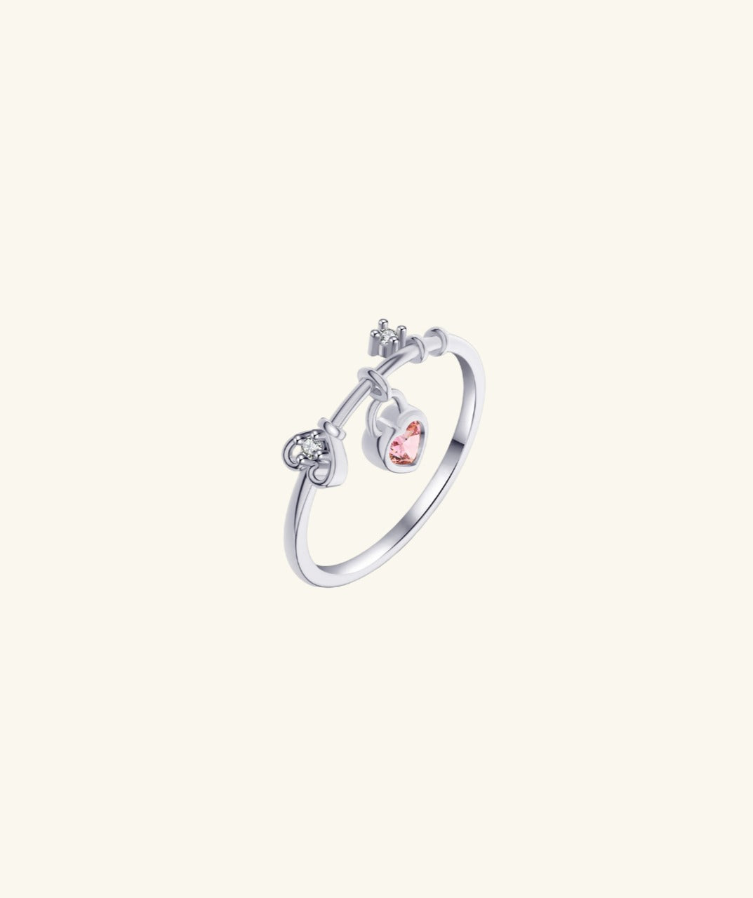 Heart Pendant Stackable Ring