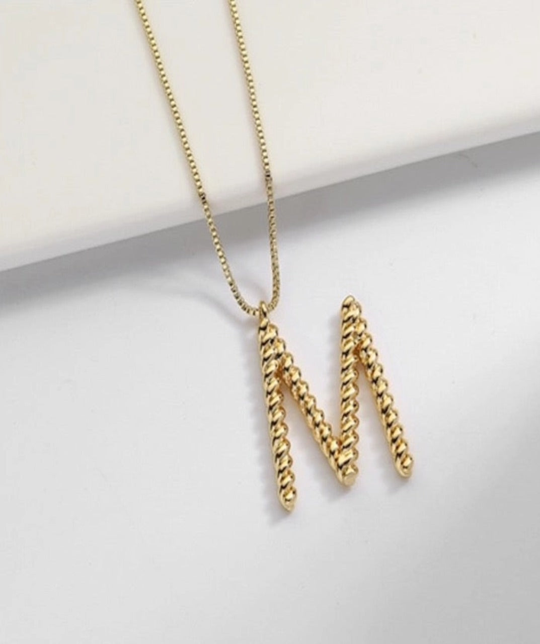 Letter Twist Pendant Necklace