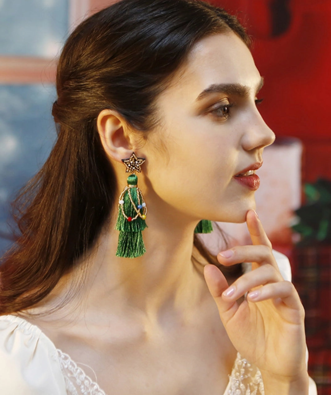 Christmas Starlight Tassel Earrings