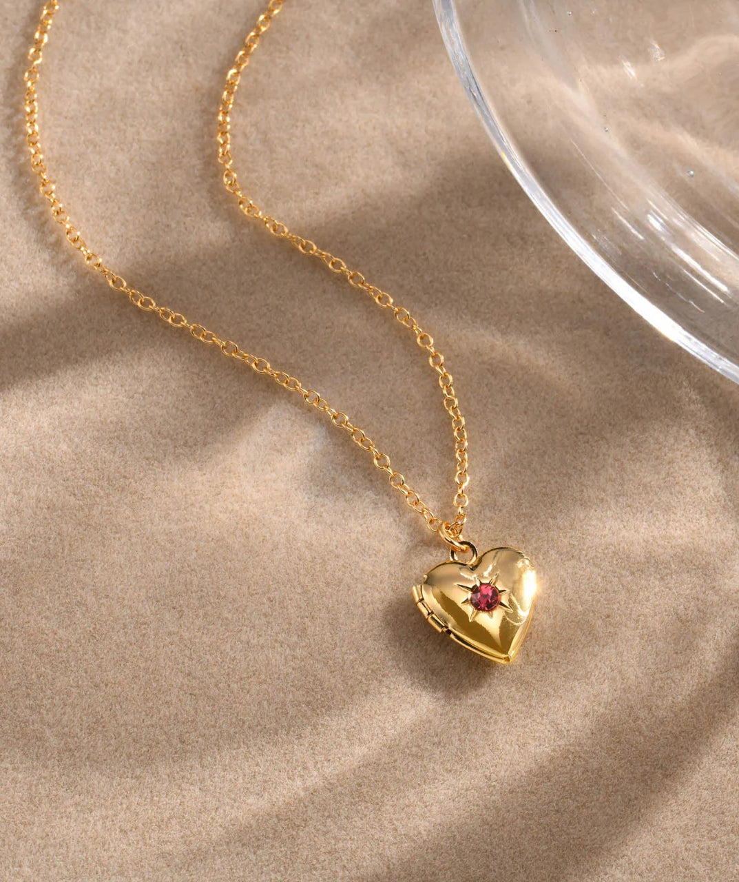 Heart Birthstone Locket Necklace