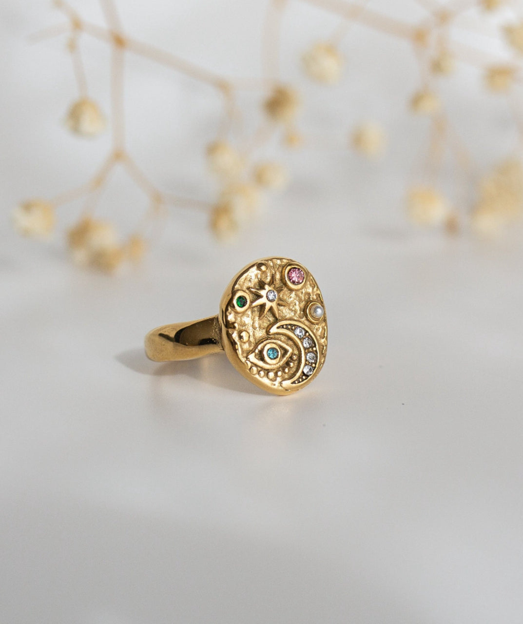 Star Moon Eye Ring