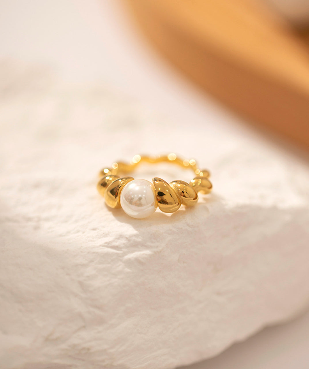 Pearl Gold Stackable Ring