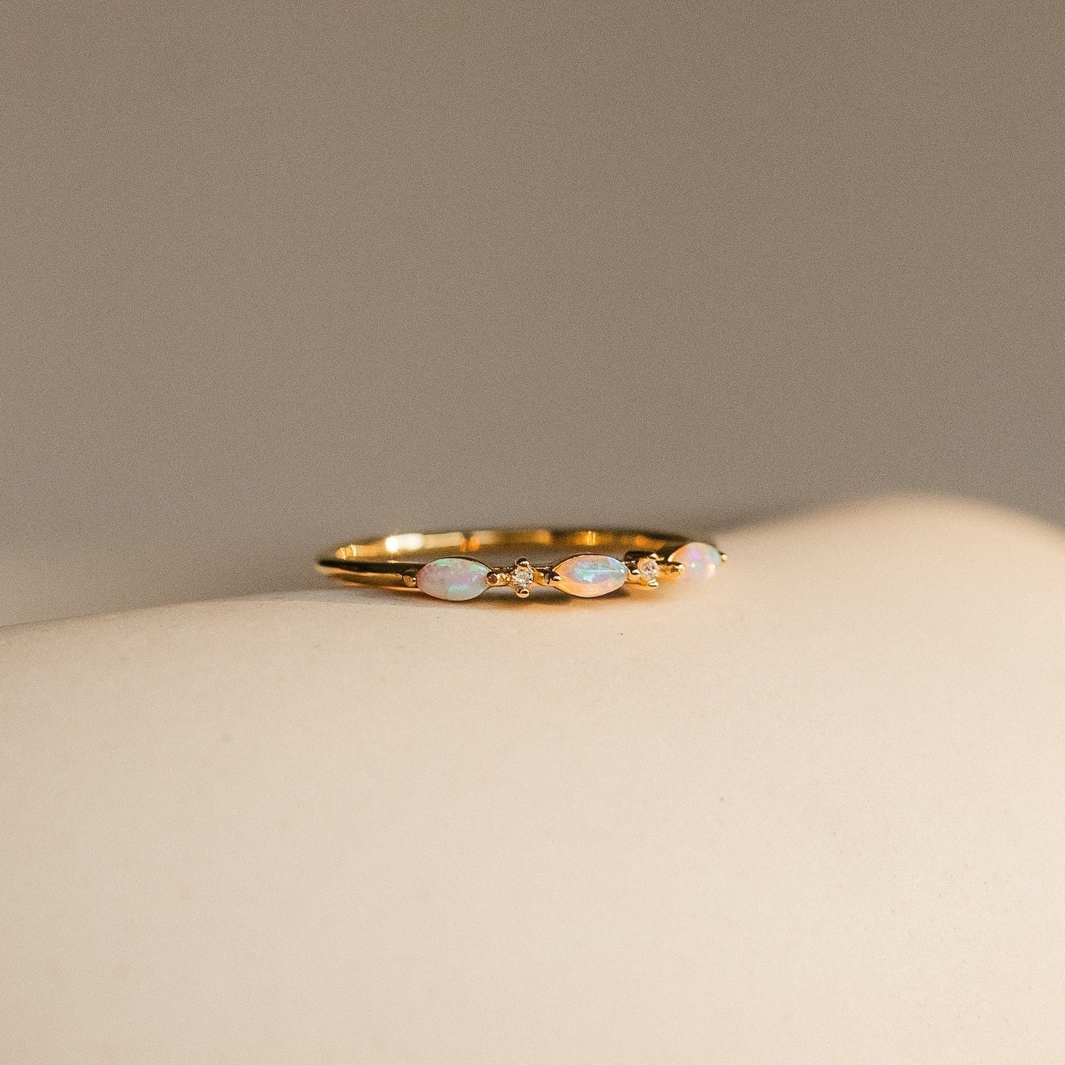 Opal Diamond Stackable Ring