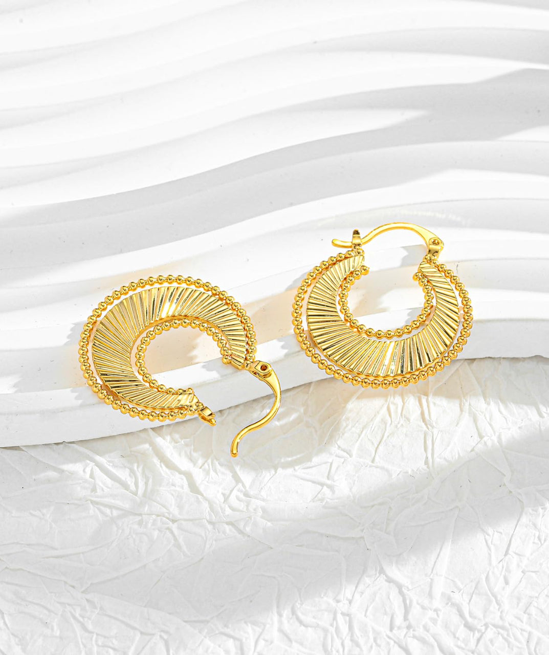 Bohemian Gold Hoop Earrings