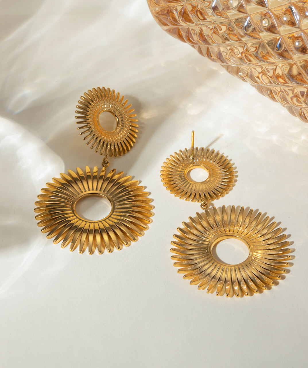 Sunflower Gold Drop Earrings