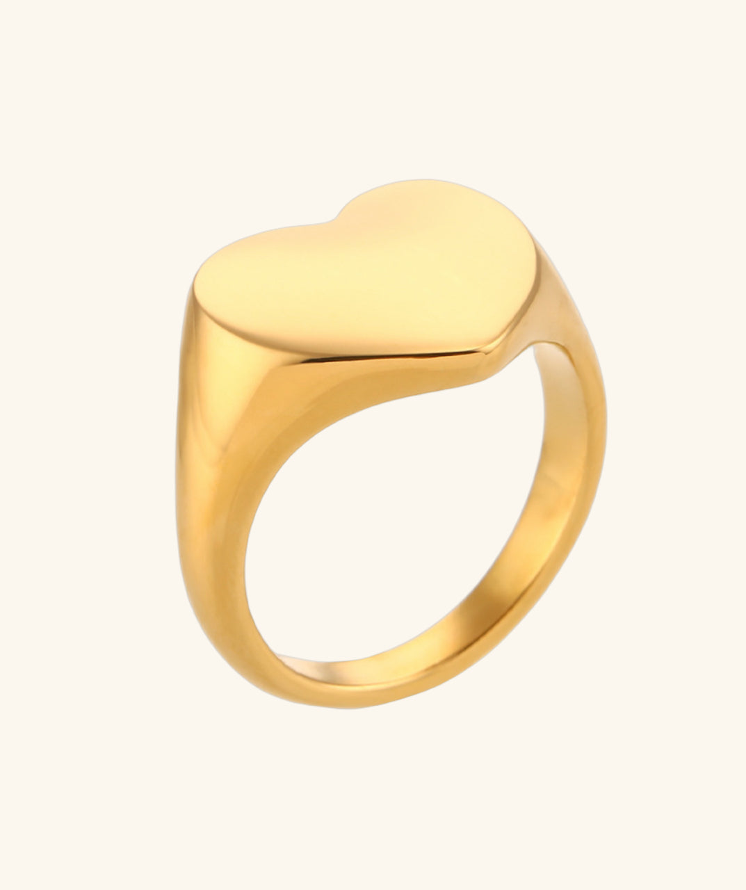 Heart Gold-Plated Signet Ring