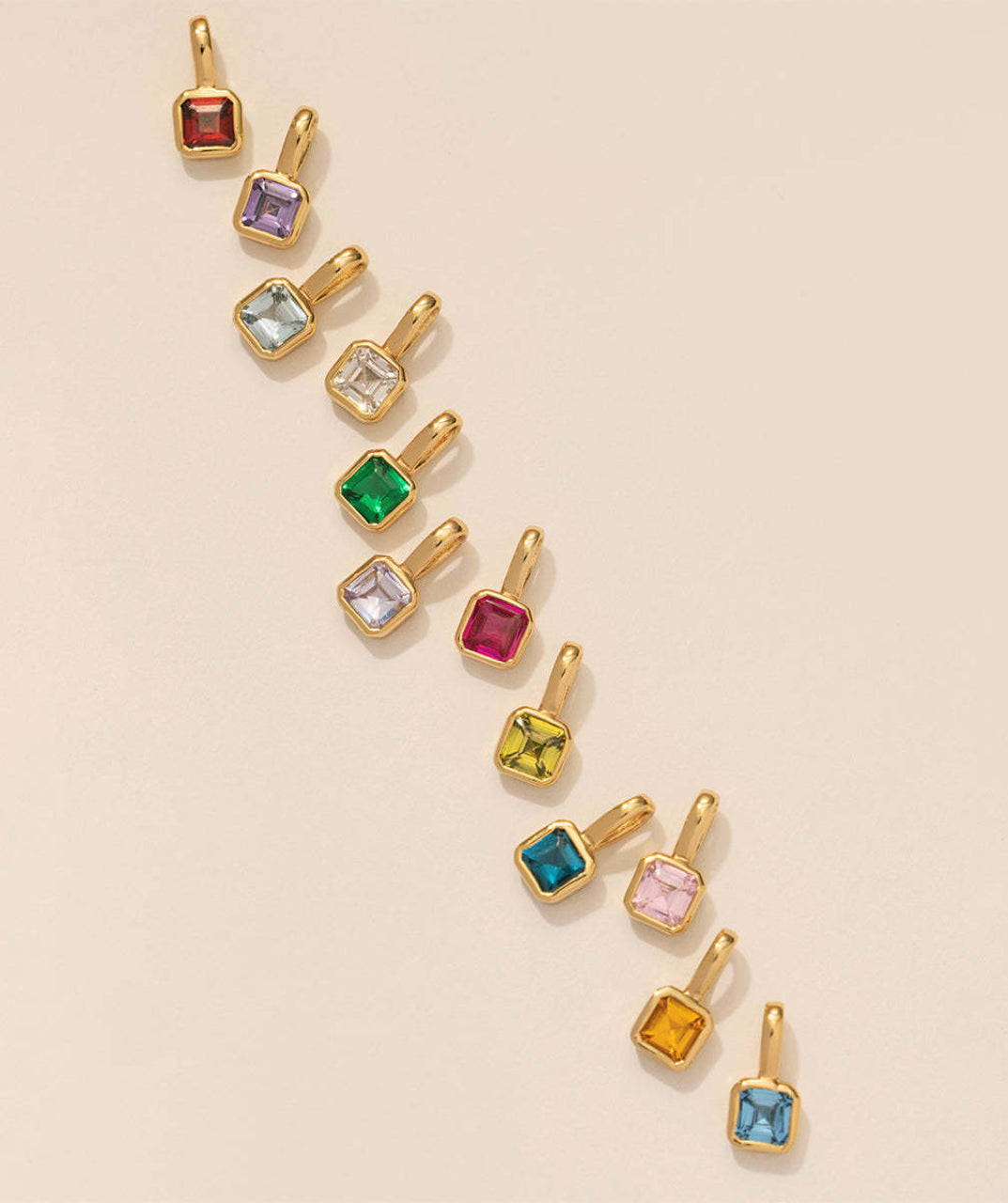 Square Birthstone Charm