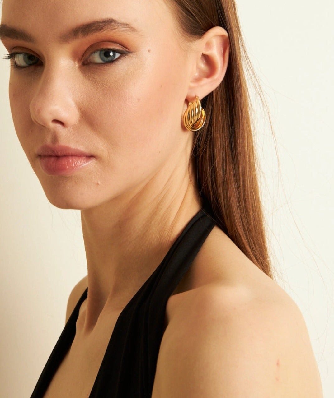 Line Design Hoop Earrings