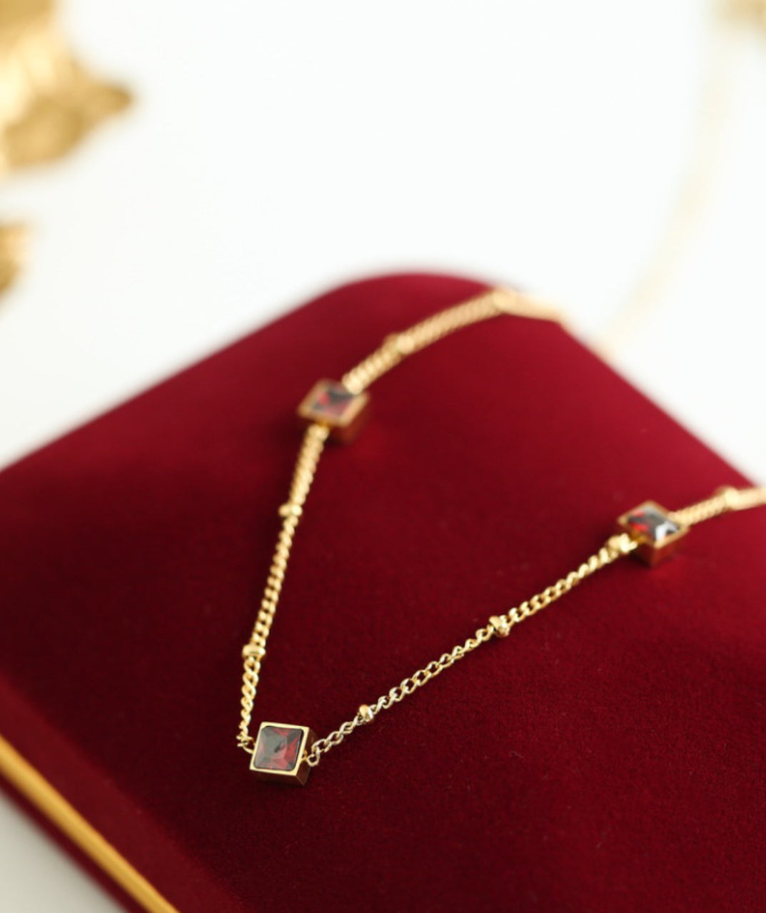 Tri-Tone Zircon Chain Necklace