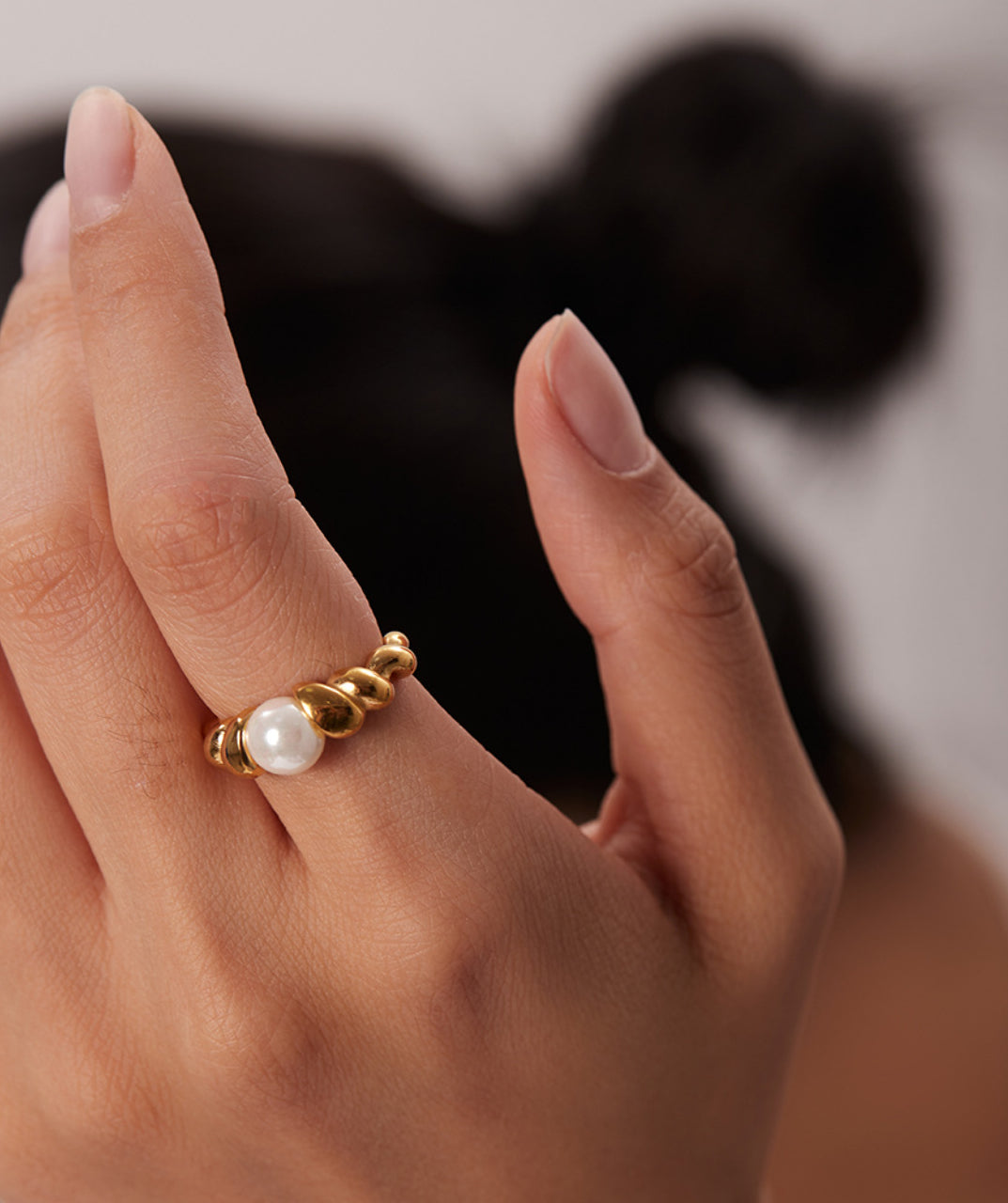 Pearl Gold Stackable Ring