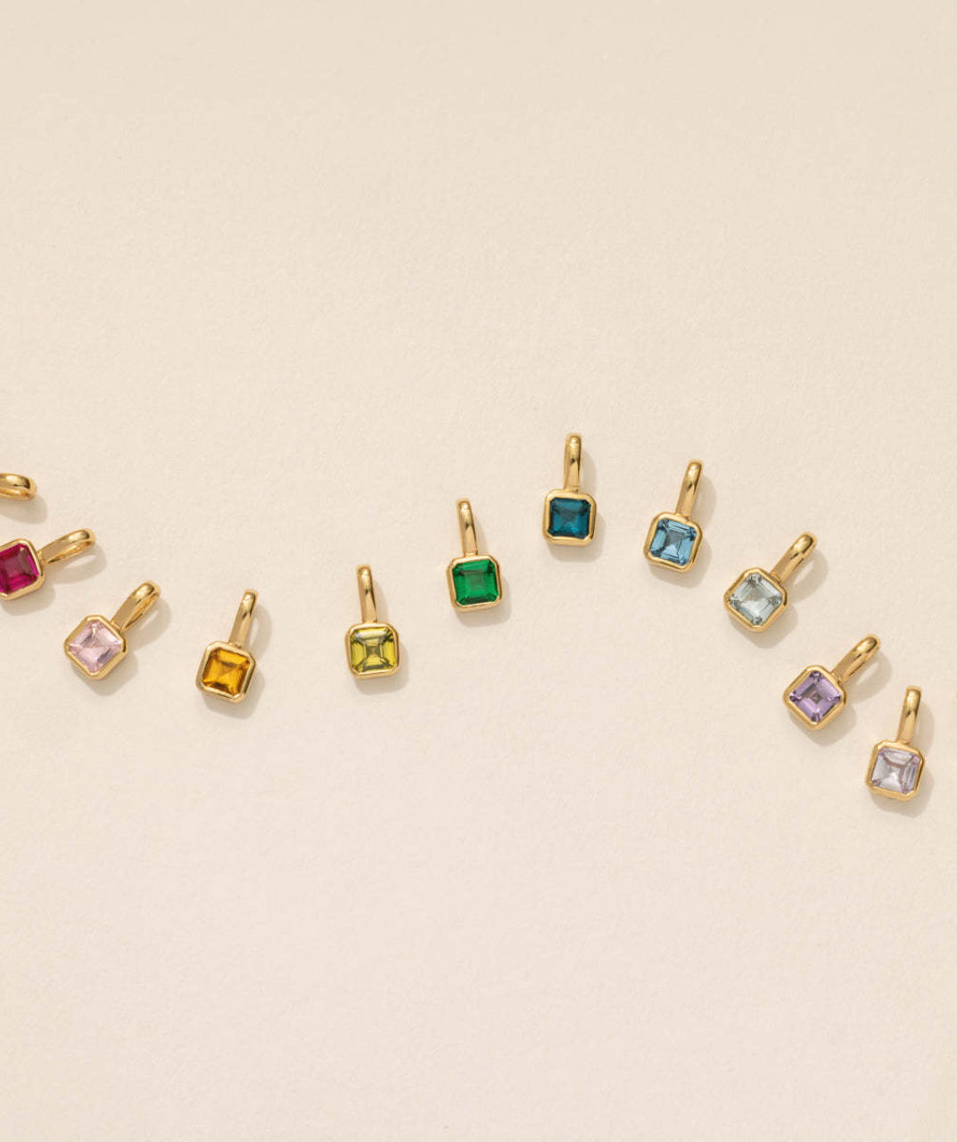 Square Birthstone Charm