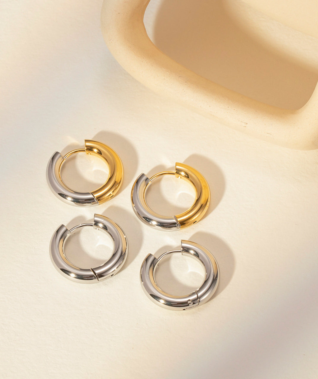 Silver Gold Hoop Earrings