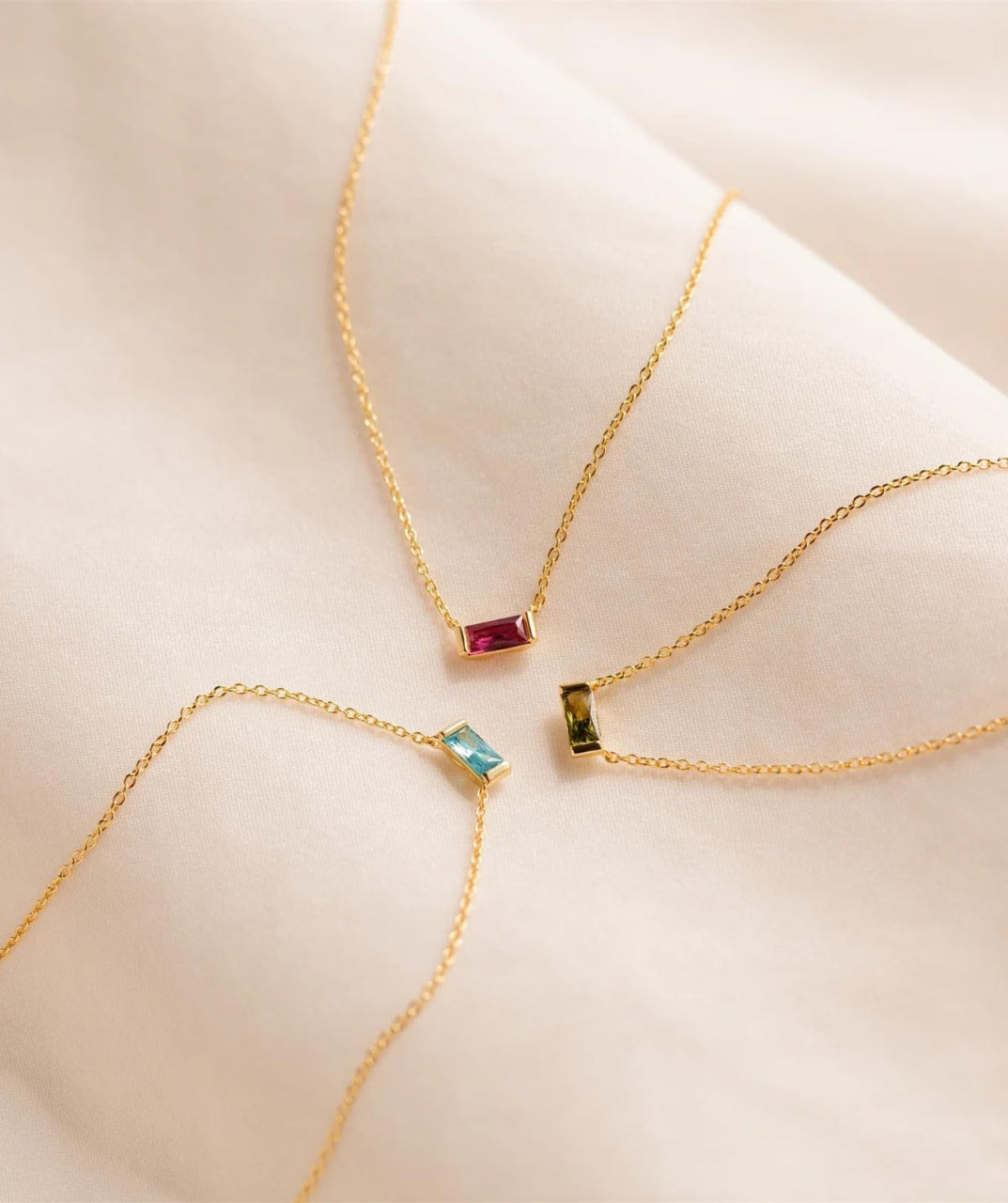 Rectangular Birthstone Necklace