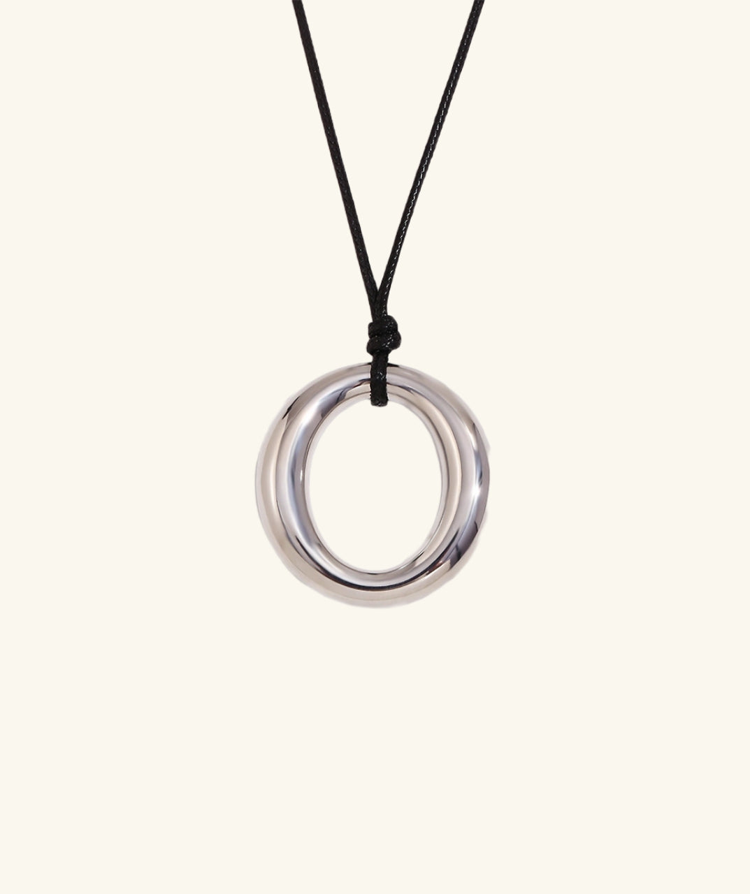 Endless Circle Pendant Cord Necklace