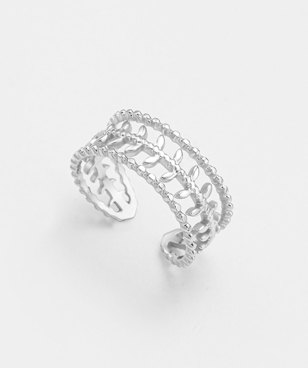 Leaf Hollow Stackable Ring