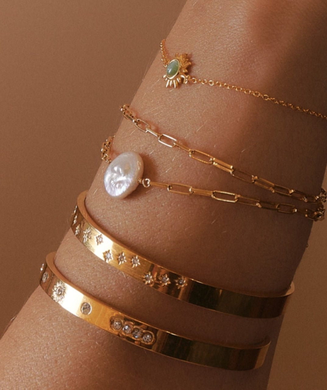 Star Zircon Cuff Bangles