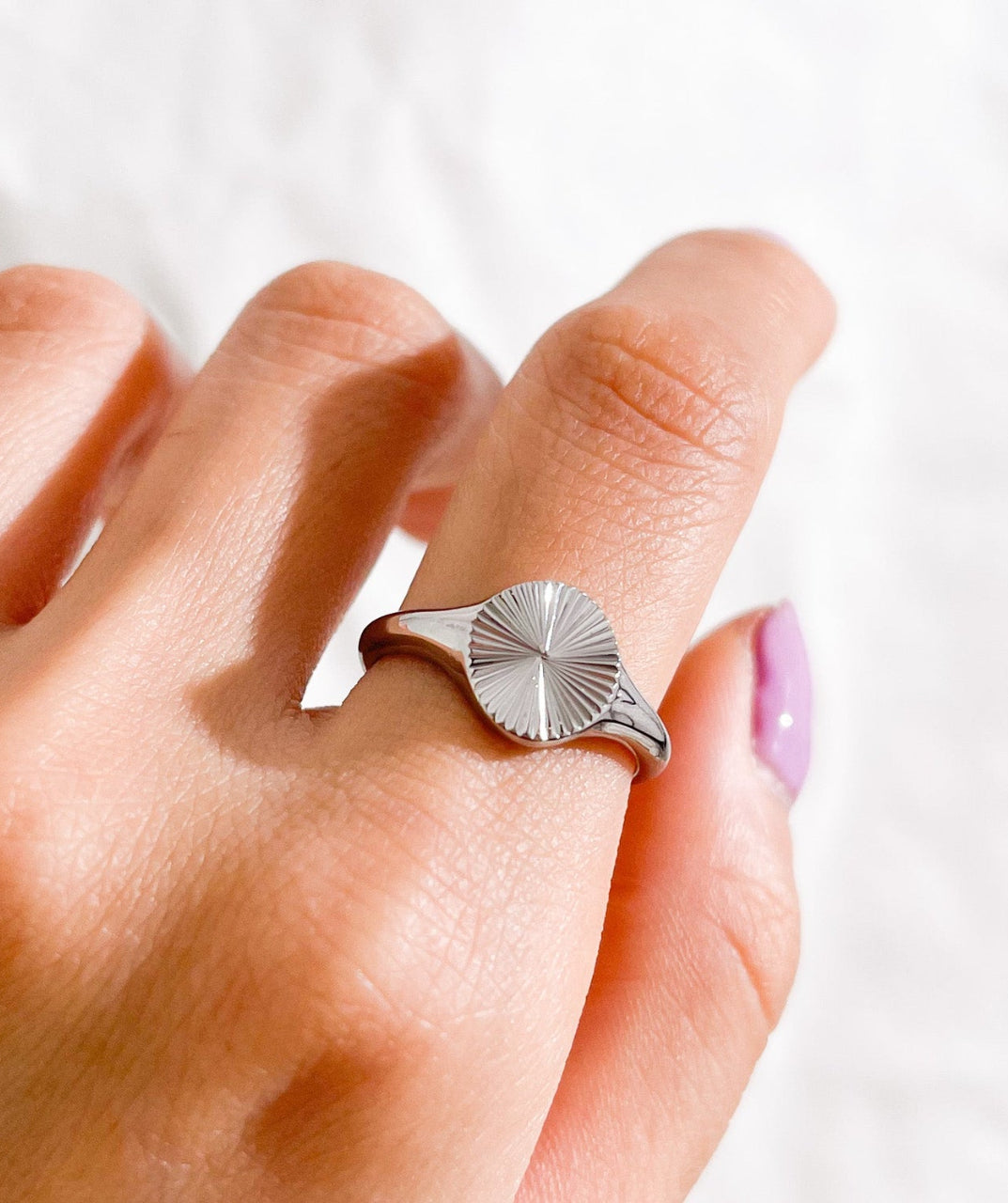 Wave Texture Signet Ring