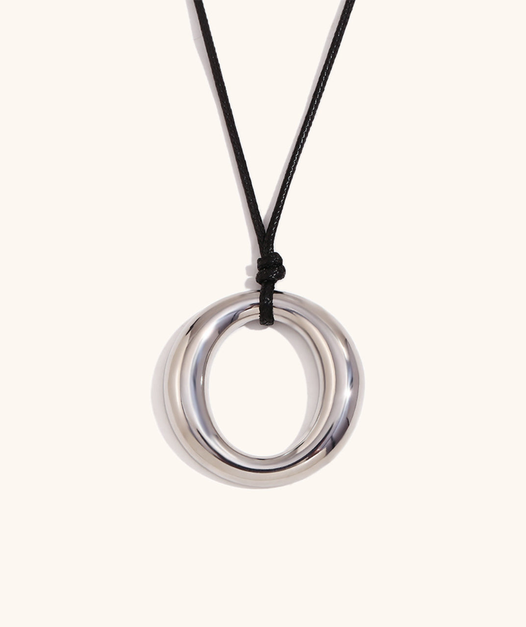 Endless Circle Pendant Cord Necklace