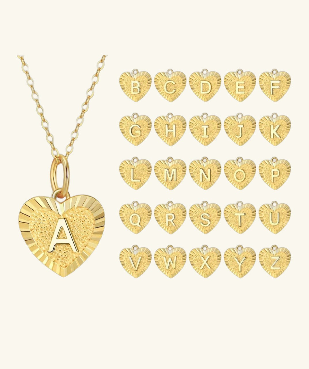 Heart Letter Pendant Necklace