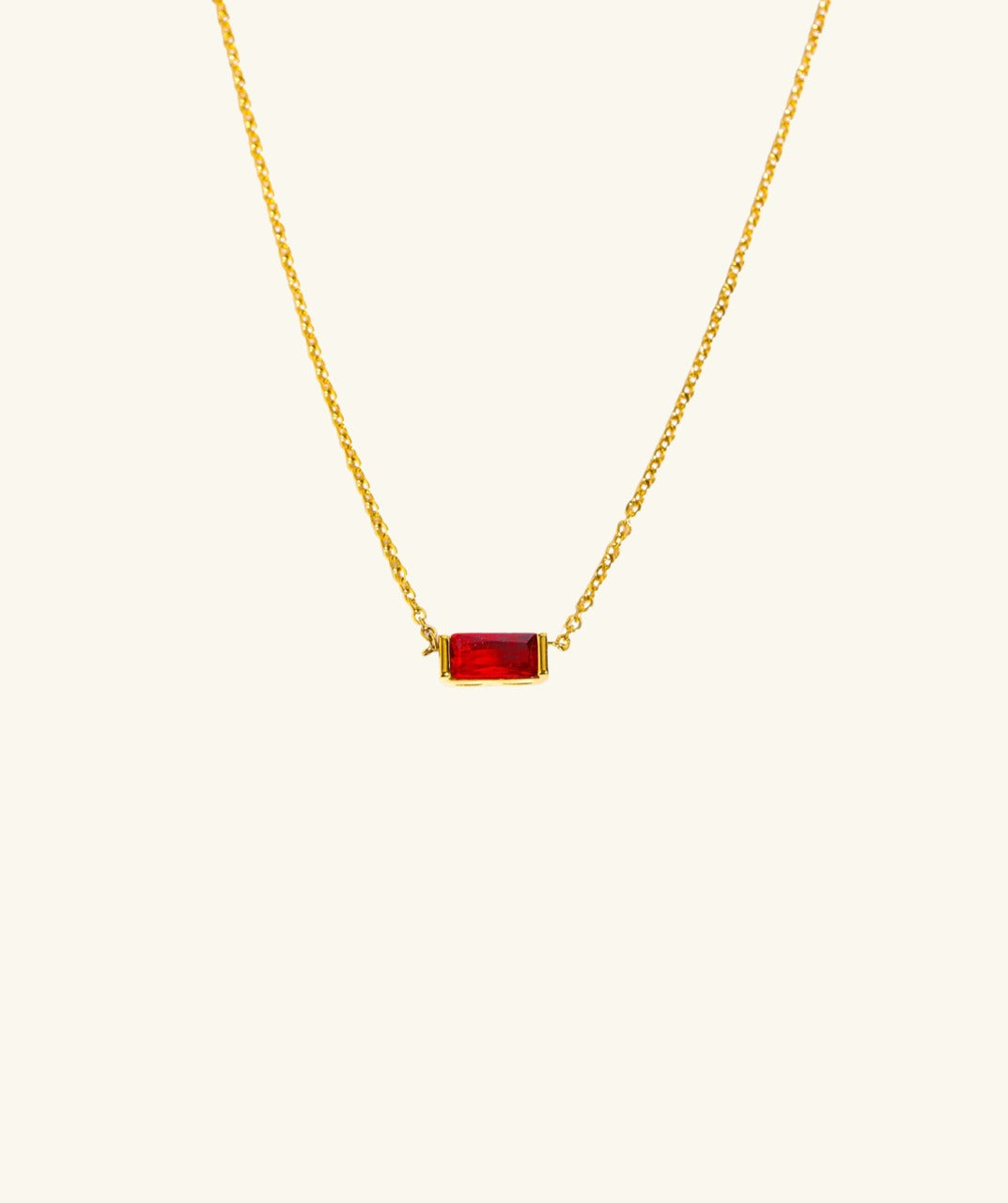 Rectangular Birthstone Necklace