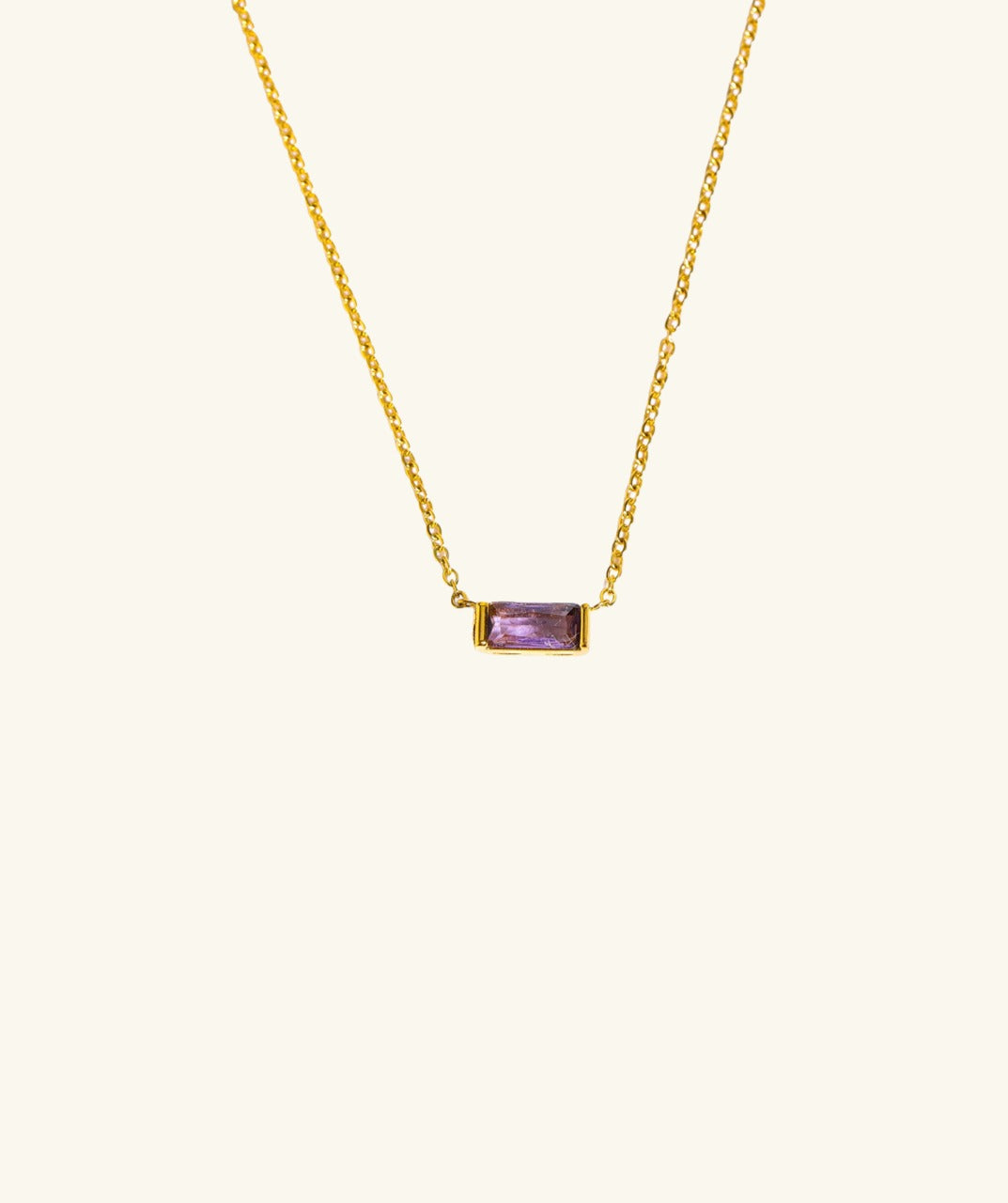 Rectangular Birthstone Necklace