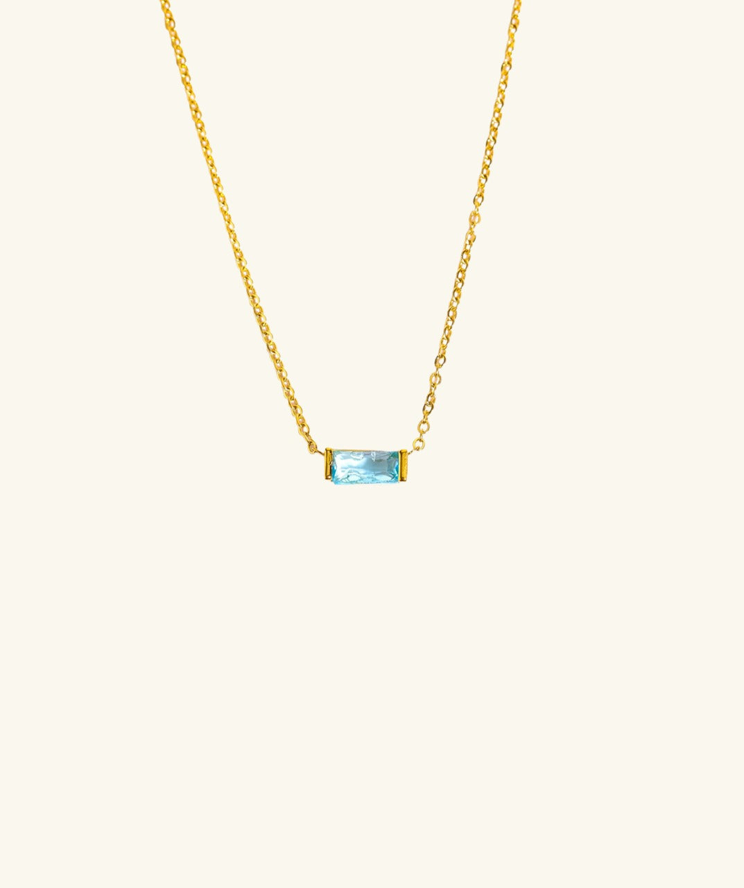 Rectangular Birthstone Necklace