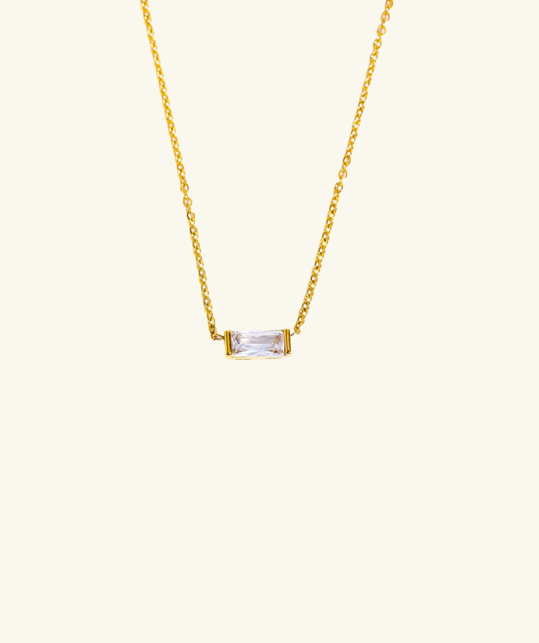 Rectangular Birthstone Necklace