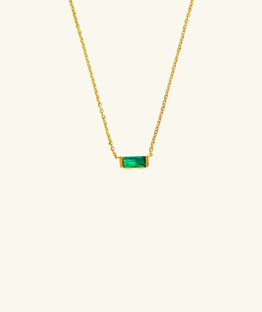 Rectangular Birthstone Necklace