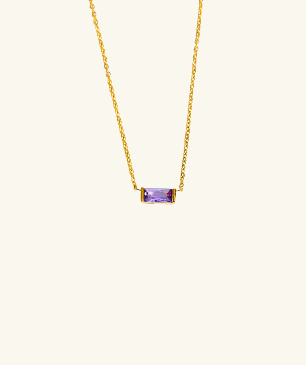 Rectangular Birthstone Necklace