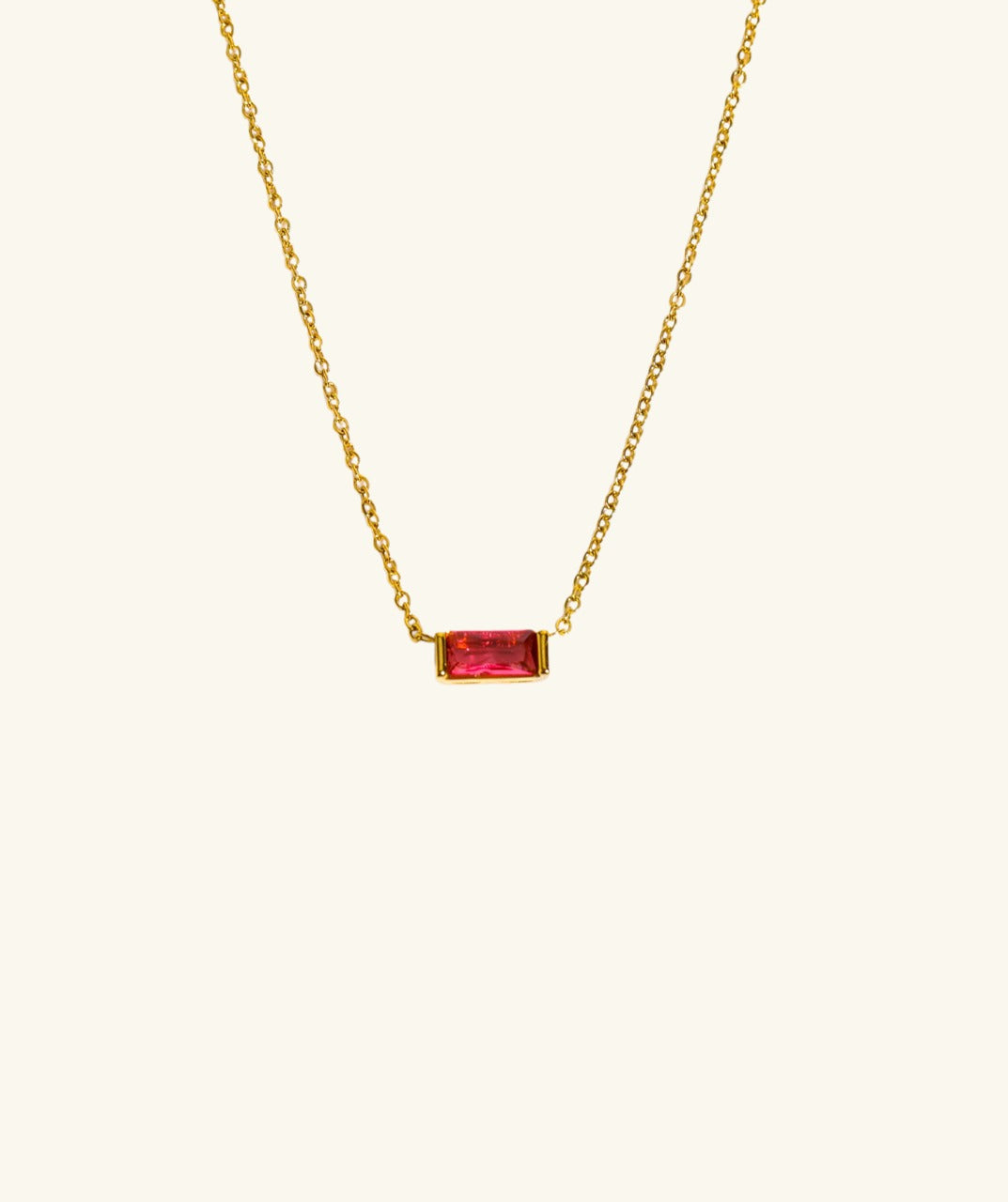 Rectangular Birthstone Necklace