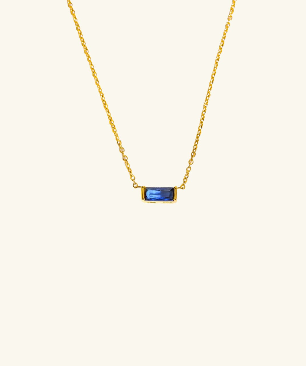 Rectangular Birthstone Necklace