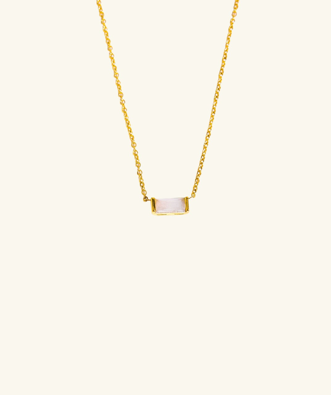 Rectangular Birthstone Necklace