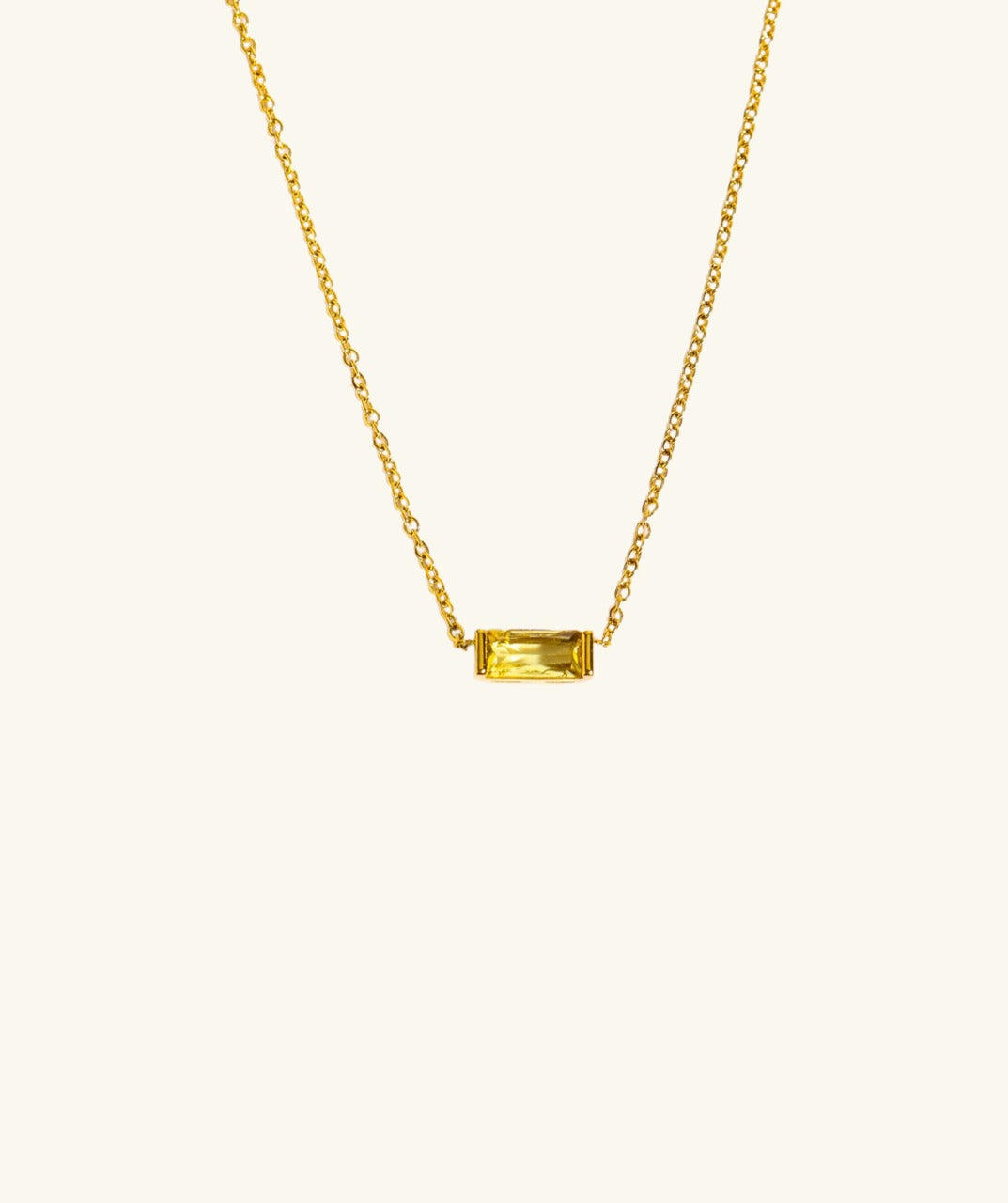 Rectangular Birthstone Necklace