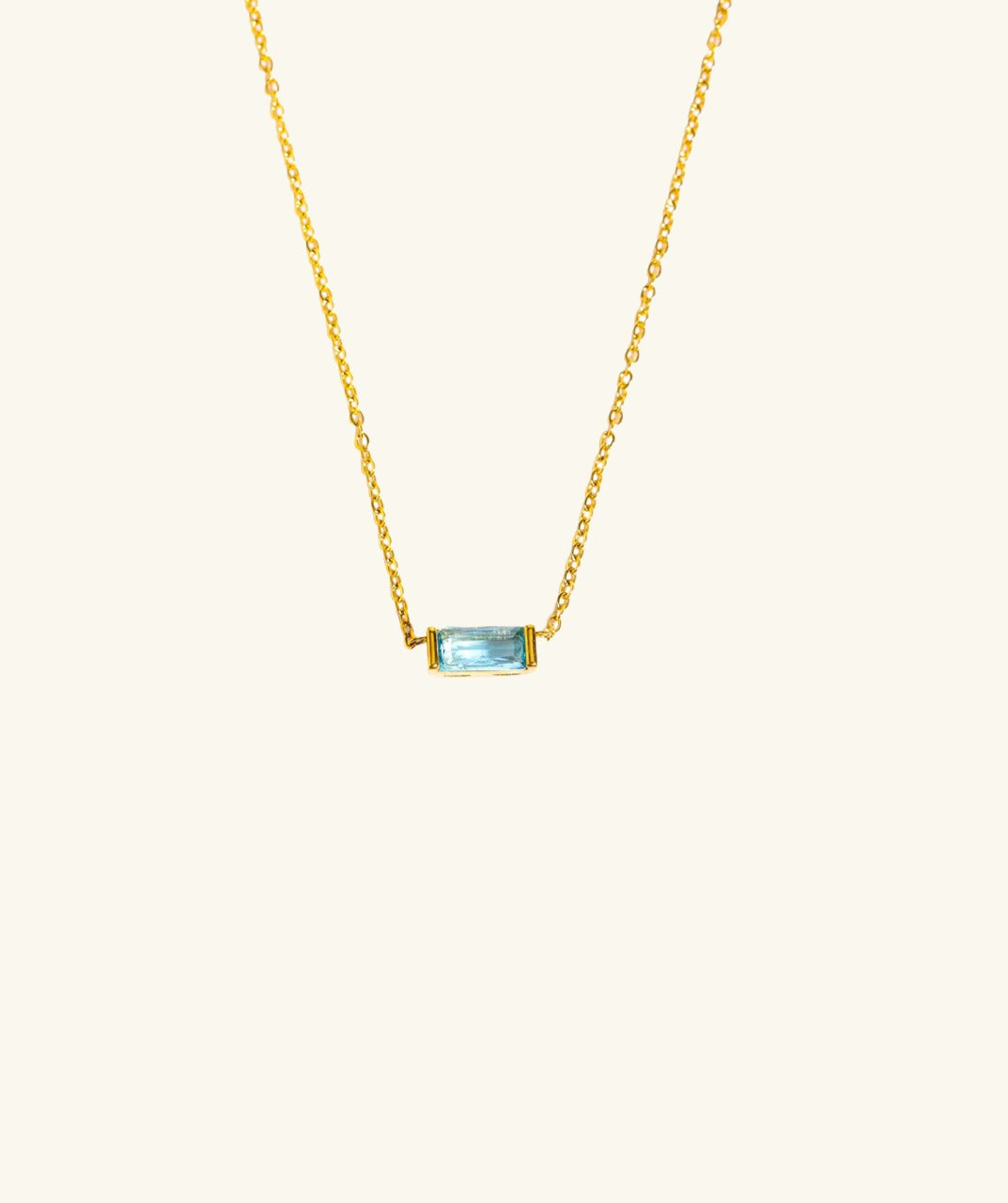 Rectangular Birthstone Necklace